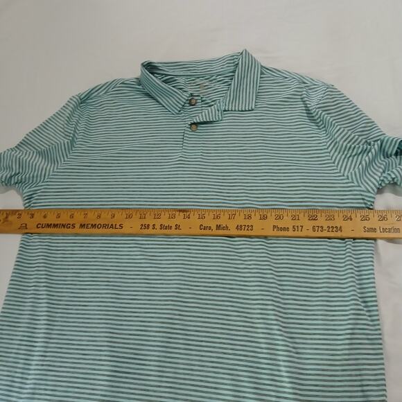 set of 2 Polo Shirts Xl/Med Short-sleeved Under Armour/GH Bass Striped easy care - Picture 12 of 16